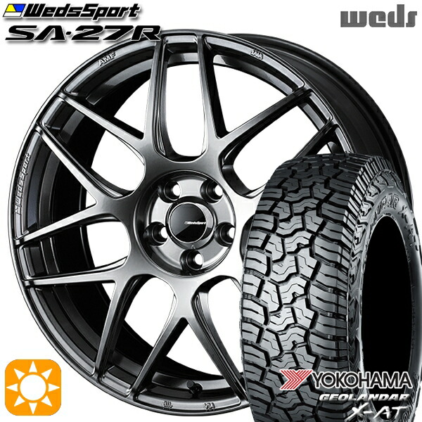 165/60R15 77H ヨコハマ ジオランダーX-AT G016 Weds ウェッズスポーツ SA27R PSB（プラチナシルバーブラック） 15インチ 5.0J 4H100 サマータイヤホイールセット