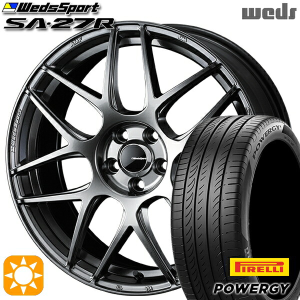 185/60R15 84H ピレリ パワジー Weds ウェッズスポーツ SA27R PSB（プラチナシルバーブラック） 15インチ 6.0J 4H100 サマータイヤホイールセット