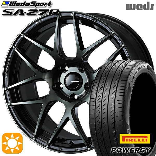 205/50R17 93W XL ピレリ パワジー Weds ウェッズスポーツ SA27R WBC(ウォースブラッククリアー) 17インチ 7.0J 5H100 サマータイヤホイールセット|タイヤホイール激安王国