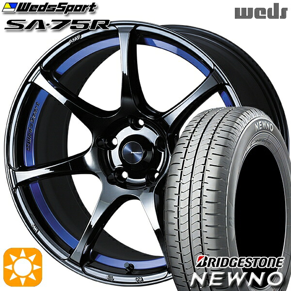 235/50R18 97V ブリヂストン ニューノ Weds ウェッズスポーツ SA75R BLCII(ブルーライトクロームツー) 18インチ 8.0J 5H114.3 サマータイヤホイールセット|タイヤホイール激安王国