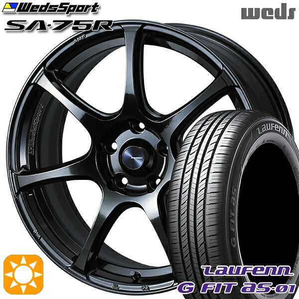 マツダ2 ノート 185/65R15 88H ラウフェン G FIT as-01 LH42 Weds ウェッズスポーツ SA75R HBCII (ハイパーブラッククリアツー 15インチ 6.0J 4H100 サマータイヤホイールセット