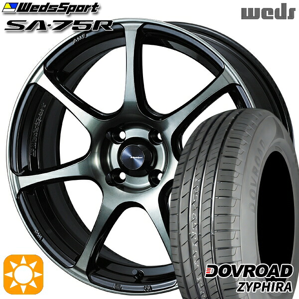N-BOX ウェイク 165/55R15 75V DOVROAD ザイファイラ Weds ウェッズスポーツ SA75R WBC (ウォースブラッククリアー) 15インチ 5.0J 4H100 サマータイヤホイールセット｜タイヤホイール激安王国