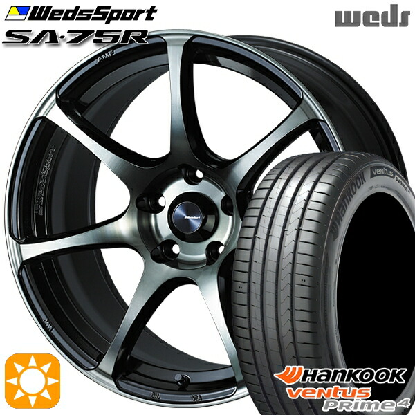 215/55R17 98W XL ハンコック ベンタスプライム4 K135 Weds ウェッズスポーツ SA75R WBC (ウォースブラッククリアー) 17インチ 7.0J 5H114.3 サマータイヤホイールセット