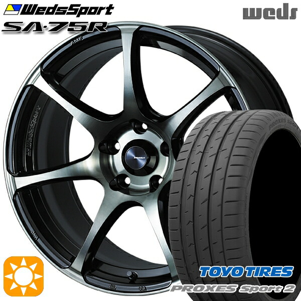 225/40R18 92Y XL トーヨー プロクセススポーツ2 Weds ウェッズスポーツ SA75R WBC (ウォースブラッククリアー) 18インチ 7.5J 5H114.3 サマータイヤホイールセット