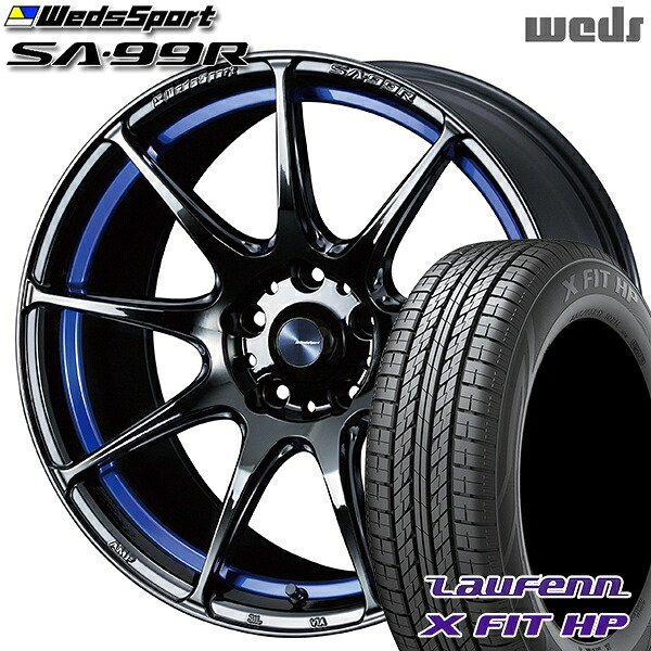 アウトランダー デリカD5 225/55R18 98V ラウフェン X FIT HP LA41 Weds ウェッズスポーツ SA99R BLCII (ブルーライトクロームツー) 18インチ 8.5J 5H114.3 サマータイヤホイールセット