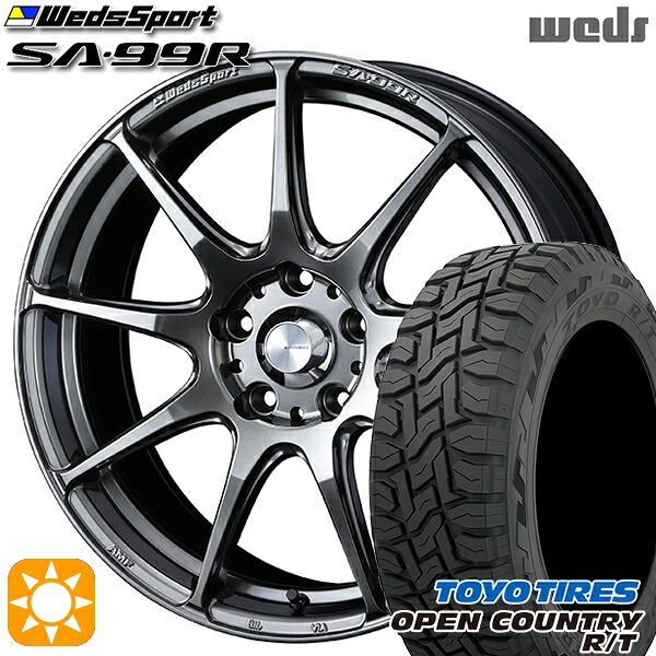 アクア クロスビー 175/60R16 82Q トーヨー オープンカントリー R/T Weds ウェッズスポーツ SA99R PSB (プラチナシルバーブラック) 16インチ 6.5J 4H100 サマータイヤホイールセット