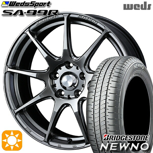 215/60R17 96H ブリヂストン ニューノ Weds ウェッズスポーツ SA99R PSB (プラチナシルバーブラック) 17インチ 7.0J 5H114.3 サマータイヤホイールセット