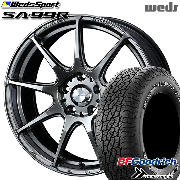 225/65R17 102T ORWL BFグッドリッチ トレールテレーン Weds ウェッズスポーツ SA99R PSB (プラチナシルバーブラック) 17インチ 7.0J 5H114.3 サマータイヤホイールセット 114,450円