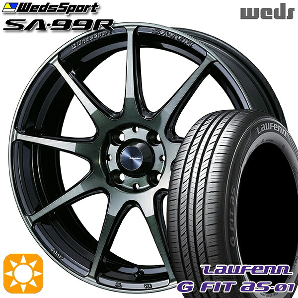 マツダ2 ノート 195/55R16 87V ラウフェン G FIT as-01 LH42 Weds ウェッズスポーツ SA99R WBC（ウォースブラッククリアー） 16インチ 6.5J 4H100 サマータイヤホイールセット