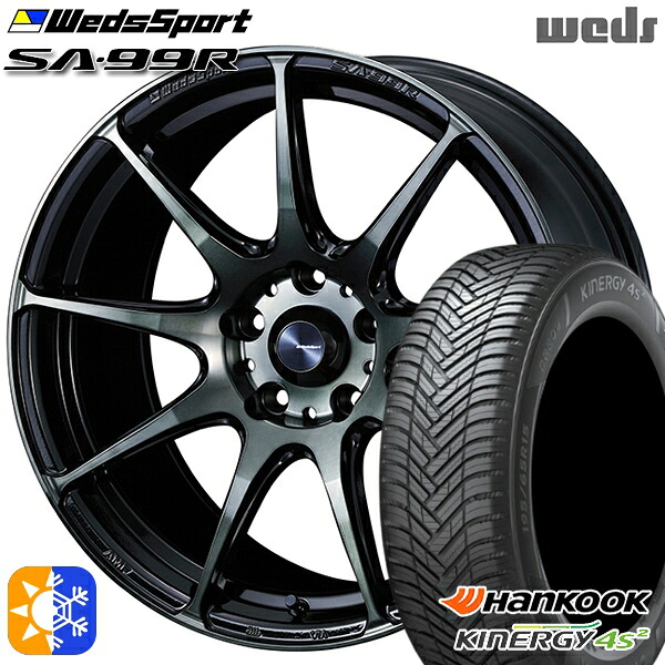 235/50R18 101W XL ハンコック KInERGy 4s 2 (H750) Weds ウェッズスポーツ SA99R WBC（ウォースブラッククリアー） 18インチ 8.5J 5H114.3 オールシーズンタイヤホイールセット