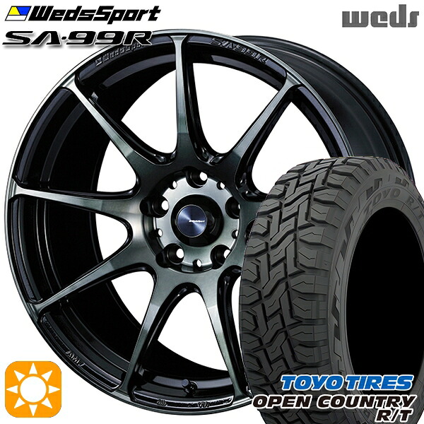 4/20ﾎﾟｲﾝﾄ10倍★エクストレイル フォレスター 225/60R17 99Q トーヨー オープンカントリー R/T Weds ウェッズスポーツ SA99R WBC（ウォースブラッククリアー） 17インチ 7.0J 5H114.3 サマータイヤホイールセット