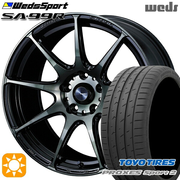 225/40R18 92Y XL トーヨー プロクセススポーツ2 Weds ウェッズスポーツ SA99R WBC（ウォースブラッククリアー） 18インチ 7.5J 5H114.3 サマータイヤホイールセット