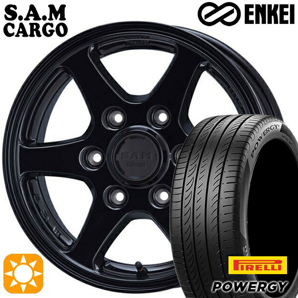 215/60R17 96V ピレリ パワジー ENKEI S.A.M カーゴ ブラック 17インチ 6.5J 6H139.7 サマータイヤホイールセット