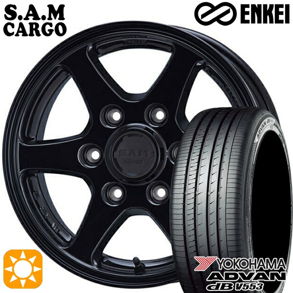 4/20ﾎﾟｲﾝﾄ10倍★200系ハイエース 215/60R17 96H ヨコハマ アドバンデシベル V553 ENKEI S.A.M カーゴ ブラック 17インチ 6.5J 6H139.7 サマータイヤホイールセット