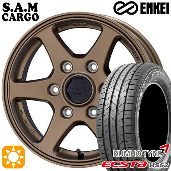 215/60R17 100V XL クムホ エクスタ HS52 ENKEI S.A.M カーゴ マットブロンズ 17インチ 6.5J 6H139.7 サマータイヤホイールセット