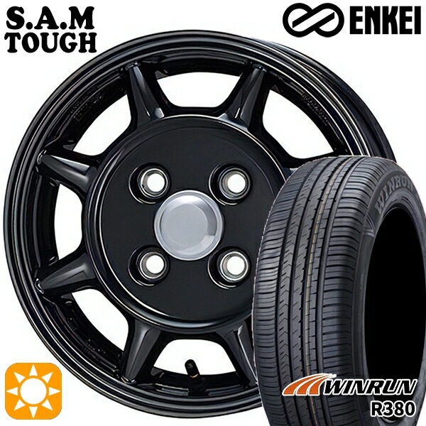 165/65R14 79T ウィンラン R380 ENKEI S.A.M タフ ブラック 14インチ 5.0J 4H100 サマータイヤホイールセット｜タイヤホイール激安王国