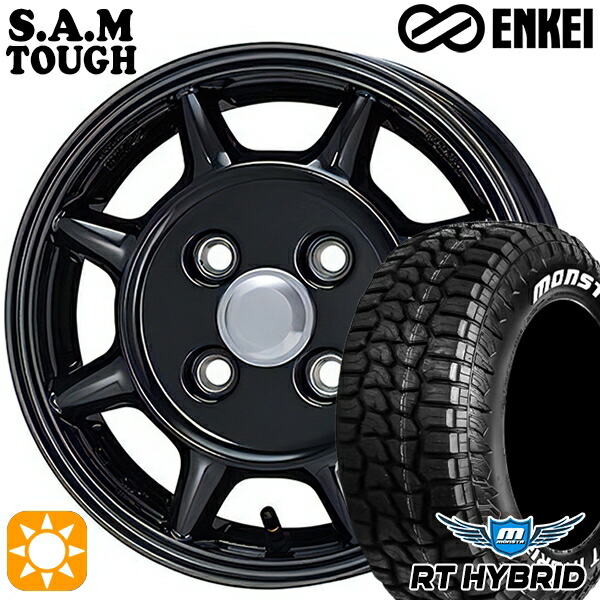165/65R14 83S XL RWL モンスタ RTハイブリッド ENKEI S.A.M タフ ブラック 14インチ 5.0J 4H100 サマータイヤホイールセット｜タイヤホイール激安王国
