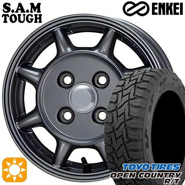 軽トラ軽バン用 145/80R12 80/78N LT トーヨー オープンカントリー R/T ENKEI S.A.M タフ ガンメタリック 12インチ 新品サマータイヤホイール 4本セット 送料無料|タイヤホイール激安王国