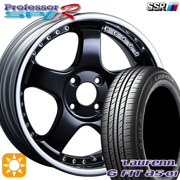195/55R16 87V ラウフェン G FIT as-01 LH42 SSR プロフェッサー SP1R フラットブラック 16インチ 6.0J 4H100 サマータイヤホイールセット
