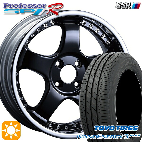 4/20ﾎﾟｲﾝﾄ10倍★195/45R16 80W トーヨー ナノエナジー3プラス SSR プロフェッサー SP1R フラットブラック 16インチ 6.0J 4H100 サマータイヤホイールセット