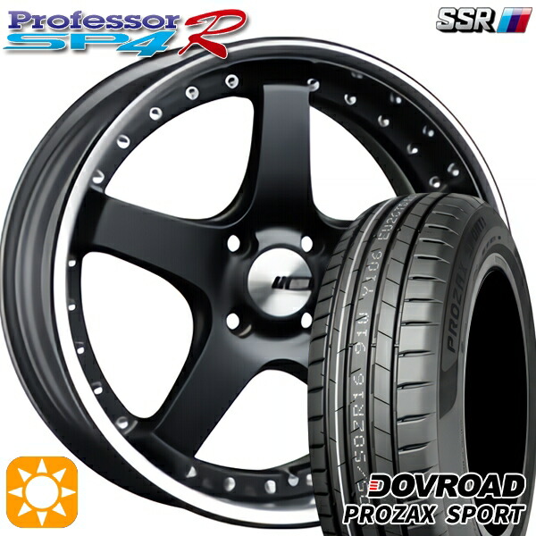 205/45R17 88W XL DOVROAD プロザックススポーツ SSR プロフェッサー SP4R フラットブラック 17インチ 6.0J 4H100 サマータイヤホイールセット