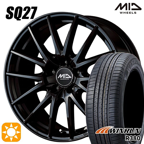 ヤリスクロス 205/65R16 95H ウィンラン R380 MID SQ27 メタリックブラック 16インチ 6.5J 5H114.3 サマータイヤホイールセット