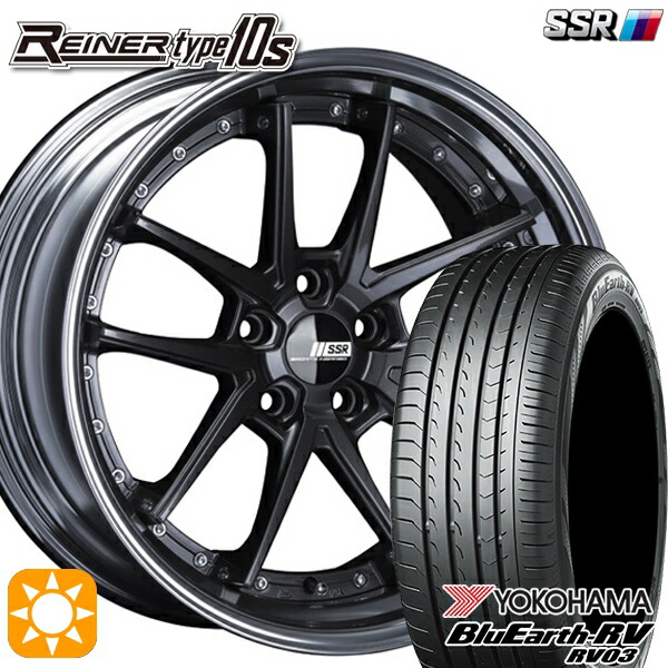 245/40R19 98W XL ヨコハマ ブルーアース RV03 SSR ライナー タイプ 10R プリズムダークガンメタ 19インチ 7.5J 5H114.3 サマータイヤホイールセット