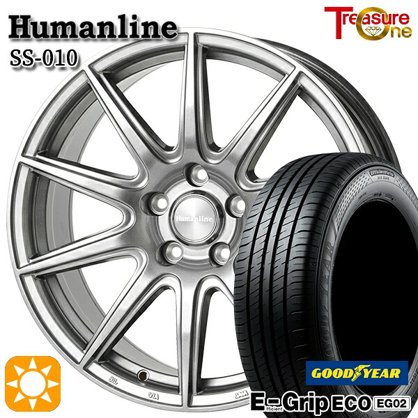 エスクァイア セレナ 195/65R15 91H グッドイヤー エフィシェントグリップ EG02 トレジャーワン ヒューマンライン SS010 DG 15インチ 6.0J 5H114.3 +43/+53 サマータイヤホイールセット|タイヤホイール激安王国