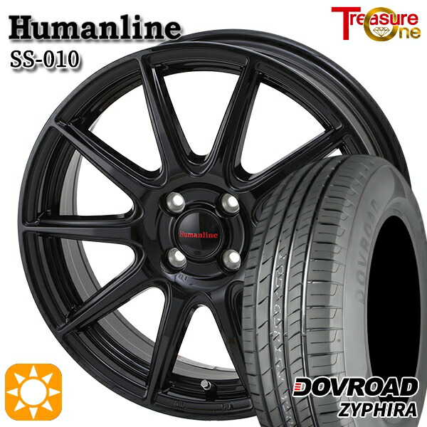 タンク ルーミー 165/65R14 79T DOVROAD ザイファイラ トレジャーワン ヒューマンライン SS010 BK 14インチ 5.5J 4H100 サマータイヤホイールセット|タイヤホイール激安王国