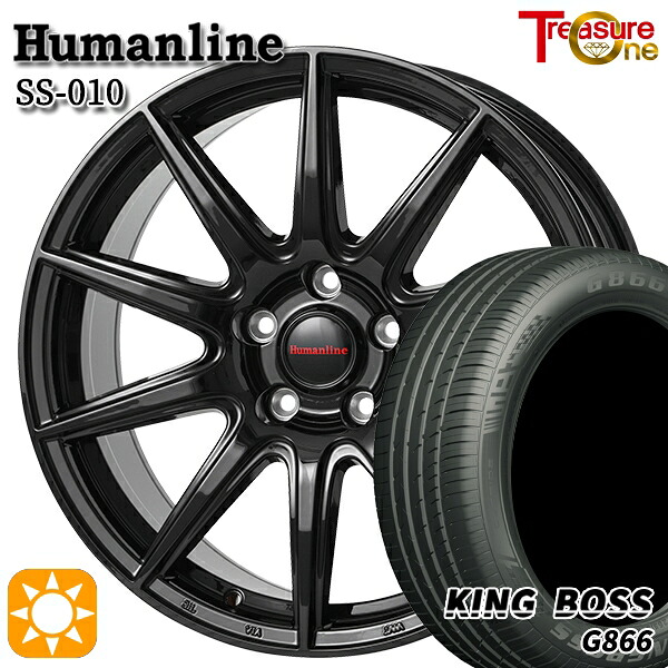 205/50R17 93W XL キングボス G866 トレジャーワン ヒューマンライン SS010 BK 17インチ 7.0J 5H100 サマータイヤホイールセット|タイヤホイール激安王国