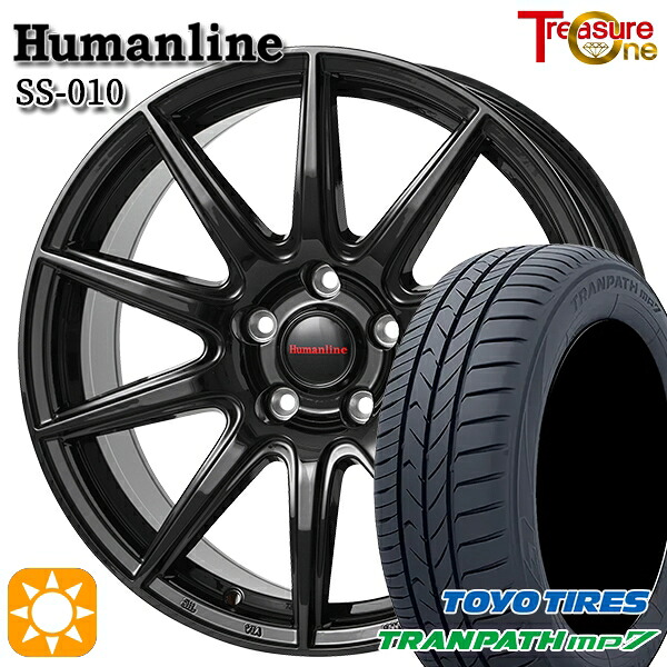 225/55R18 98V トーヨー トランパス mp7 トレジャーワン ヒューマンライン SS010 BK 18インチ 7.0J 5H114.3 +48/+53 サマータイヤホイールセット｜タイヤホイール激安王国