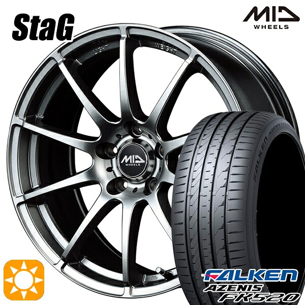 235/50R18 102W XL ファルケン アゼニス FK520 MID スタッグ メタリックグレー 18インチ 7.0J 5H114.3 サマータイヤホイールセット