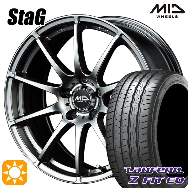 215/45R18 93Y XL ラウフェン Z FIT EQ LK03 MID スタッグ メタリックグレー 18インチ 7.0J 5H114.3 サマータイヤホイールセット