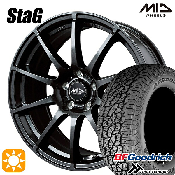 235/60R18 107H XL RBL BFグッドリッチ トレールテレーン MID スタッグ ストロングガンメタ 18インチ 8.0J 5H114.3 サマータイヤホイールセット｜タイヤホイール激安王国 108,700円