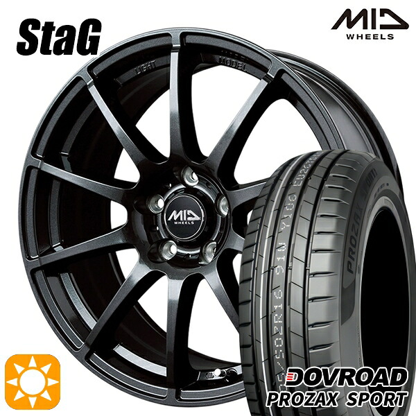 C-HR レガシィB4 225/50R18 99W XL DOVROAD プロザックススポーツ MID スタッグ ストロングガンメタ 18インチ 8.0J 5H114.3 サマータイヤホイールセット|タイヤホイール激安王国