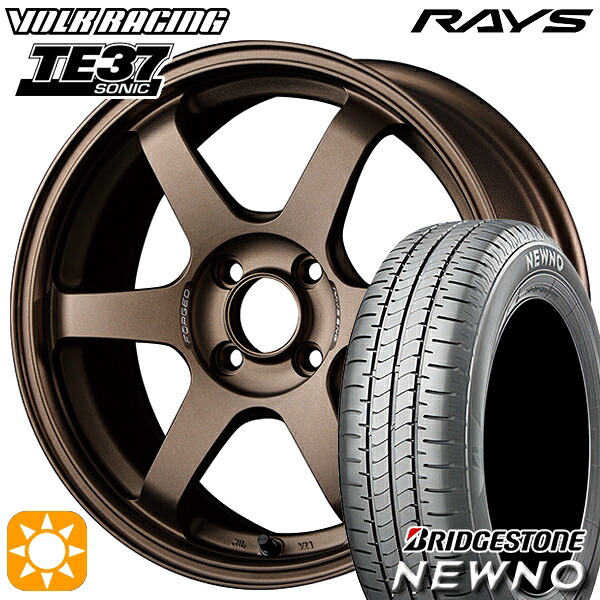 175/60R16 82H ブリヂストン ニューノ RAYS ボルクレーシング TE37 ソニック BR 16インチ 6.0J 4H100 サマータイヤホイールセット