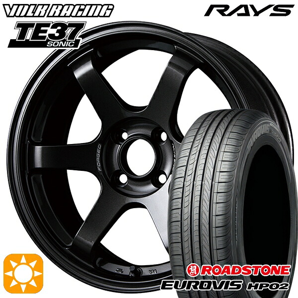 175/65R15 84H ネクセン ロードストーン ユーロビズ HP02 RAYS ボルクレーシング TE37 ソニック MM 15インチ 6.0J 4H100 サマータイヤホイールセット