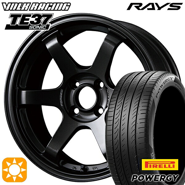 195/55R16 87V ピレリ パワジー RAYS ボルクレーシング TE37 ソニック MM 16インチ 6.0J 4H100 サマータイヤホイールセット｜タイヤホイール激安王国