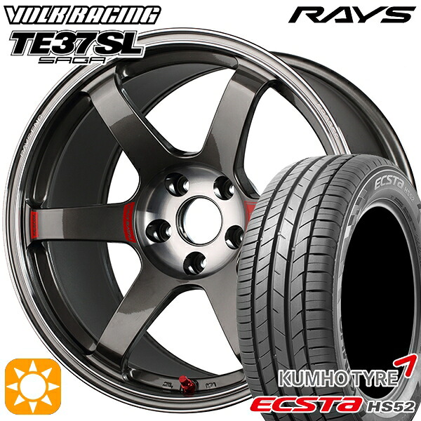 195/55R16 87V クムホ エクスタ HS52 RAYS ボルクレーシング TE37 ソニック SL PG 16インチ 6.0J 4H100 サマータイヤホイールセット