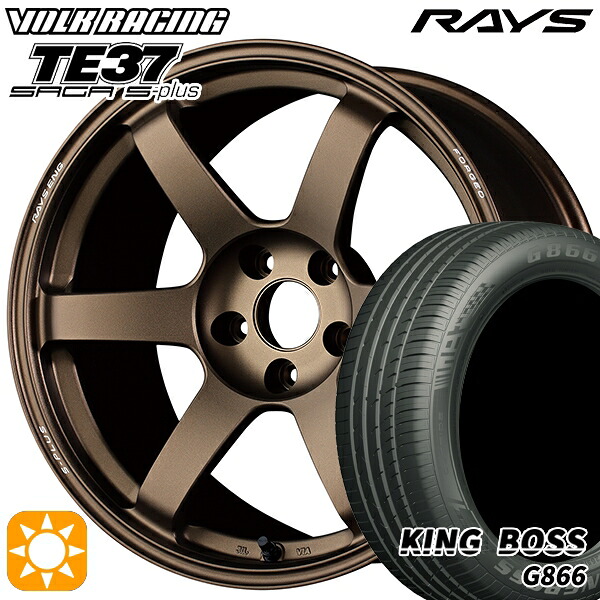 215/50R18 96W XL キングボス G866 RAYS ボルクレーシング TE37 サーガ S-プラス BR 18インチ 7.5J 5H114.3 サマータイヤホイールセット