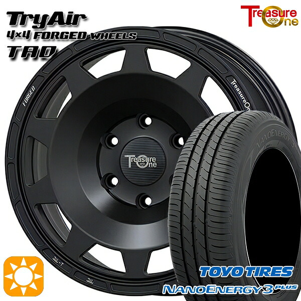 ヴェゼル オデッセイ 215/60R16 95H トーヨー ナノエナジー3プラス トレジャーワン 鍛造 トライエアー TAD マットブラック 16インチ 7.0J 5H114.3 サマータイヤホイールセット｜タイヤホイール激安王国