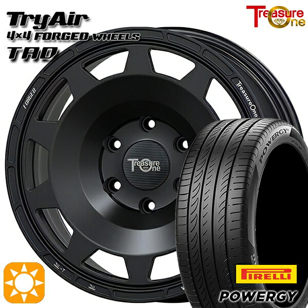 ヴェゼル オデッセイ 215/60R16 95H ピレリ パワジー トレジャーワン 鍛造 トライエアー TAD マットブラック 16インチ 7.0J 5H114.3 サマータイヤホイールセット
