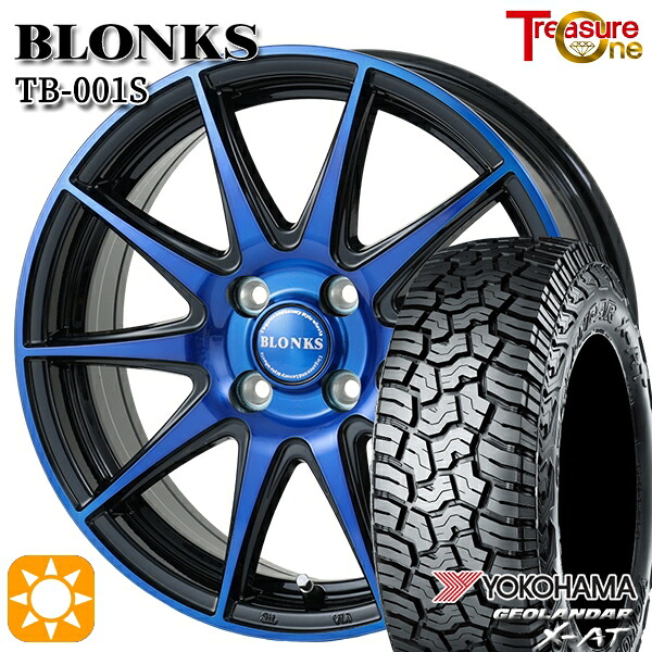 ハスラー ソリオ 165/60R15 77H ヨコハマ ジオランダーX-AT G016 トレジャーワン ブロンクス TB001S ブルークリア 15インチ 4.5J 4H100 サマータイヤホイールセット