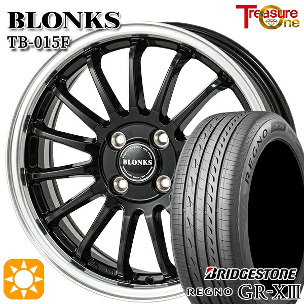 4/10ﾎﾟｲﾝﾄ10倍★155/65R14 75H ブリヂストン レグノ GRX3 トレジャーワン ブロンクス TB015F BK/RP 14インチ 4.5J 4H100 サマータイヤホイールセット