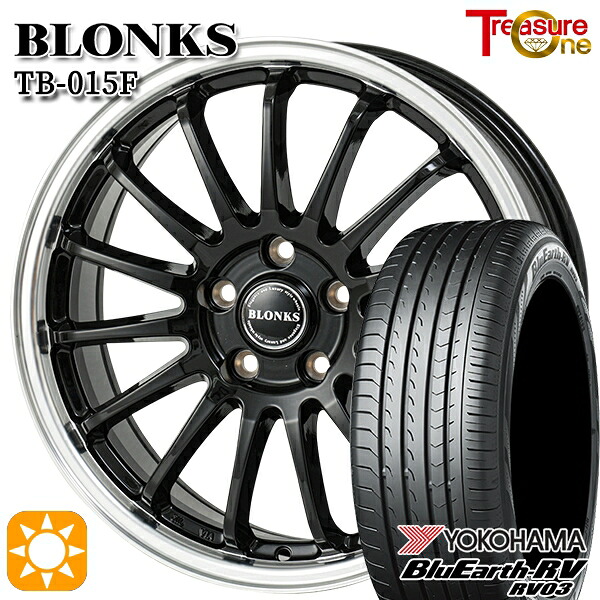 4/10ﾎﾟｲﾝﾄ10倍★アクセラ アテンザ 215/45R18 93W XL ヨコハマ ブルーアース RV03 トレジャーワン ブロンクス TB015F BK/RP 18インチ 7.0J 5H114.3 サマータイヤホイールセット