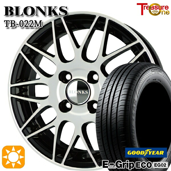 フィット アクア 185/60R15 84H グッドイヤー エフィシェントグリップ EG02 トレジャーワン ブロンクス TB022M BP 15インチ 5.5J 4H100 +38/+45 サマータイヤホイールセット