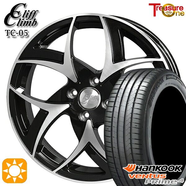ライズ ロッキー 205/60R16 96V XL ハンコック ベンタスプライム4 K135 トレジャーワン クリフクライム TC05 ブラックポリッシュ 16インチ 6.0J 4H100 サマータイヤホイールセット｜タイヤホイール激安王国
