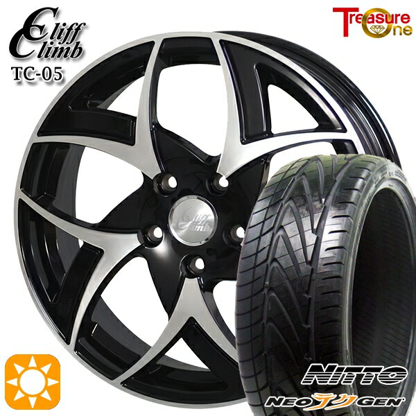 245/30R20 90W XL ニットー NEOテクGEN トレジャーワン クリフクライム TC05 ブラックポリッシュ 20インチ 8.5J 5H114.3 サマータイヤホイールセット