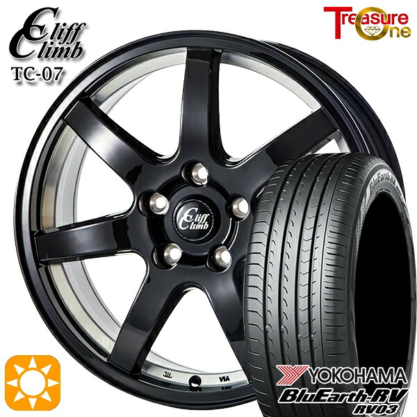 フォレスター 215/60R17 96H ヨコハマ ブルーアース RV03 トレジャーワン クリフクライム TC07 ブラックアンダーカット 17インチ 7.0J 5H100 サマータイヤホイールセット｜タイヤホイール激安王国