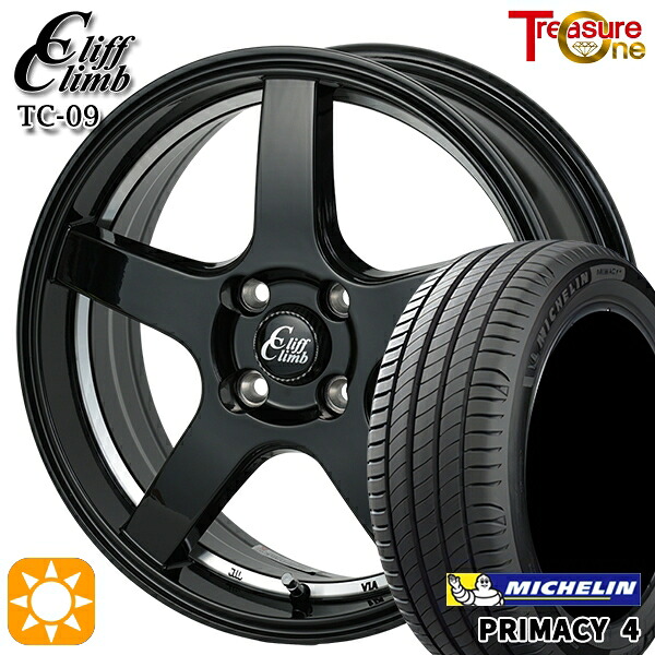 185/60R15 88H XL ミシュラン プライマシー4 トレジャーワン クリフクライム TC09 ブラックアンダーカットポリッシュ 15インチ 5.5J 4H100 サマータイヤホイールセット|タイヤホイール激安王国